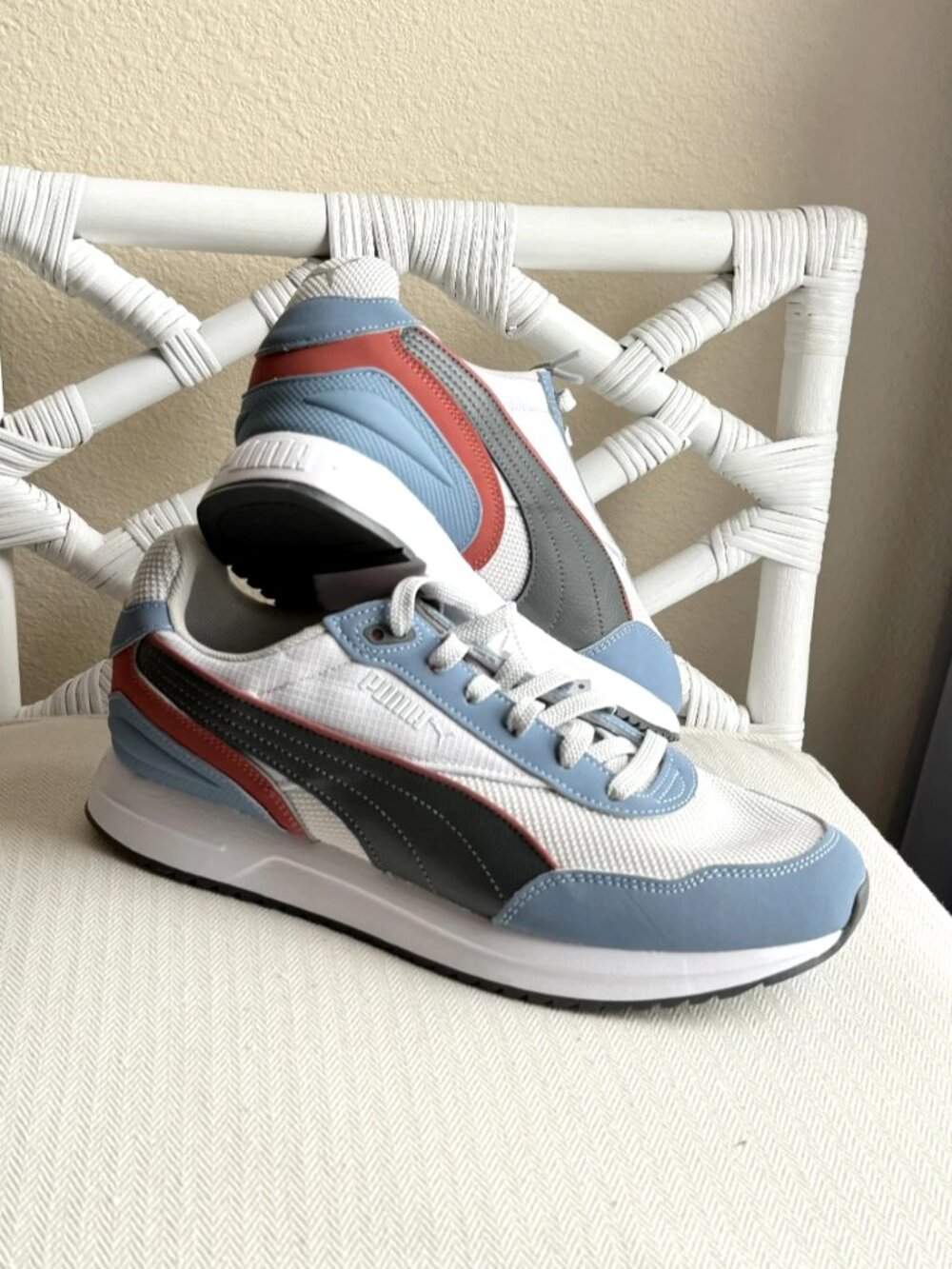 Puma Men's R78 Retro Running Sneakers Grey Blue 404025-07 Size US 10 NWT